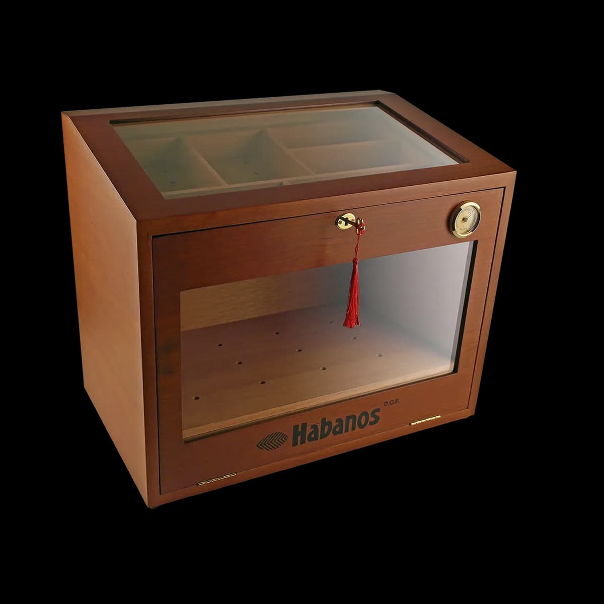 Glass-top desktop humidor